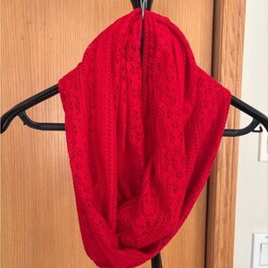Elegant Red Lace Scarf - NEW
